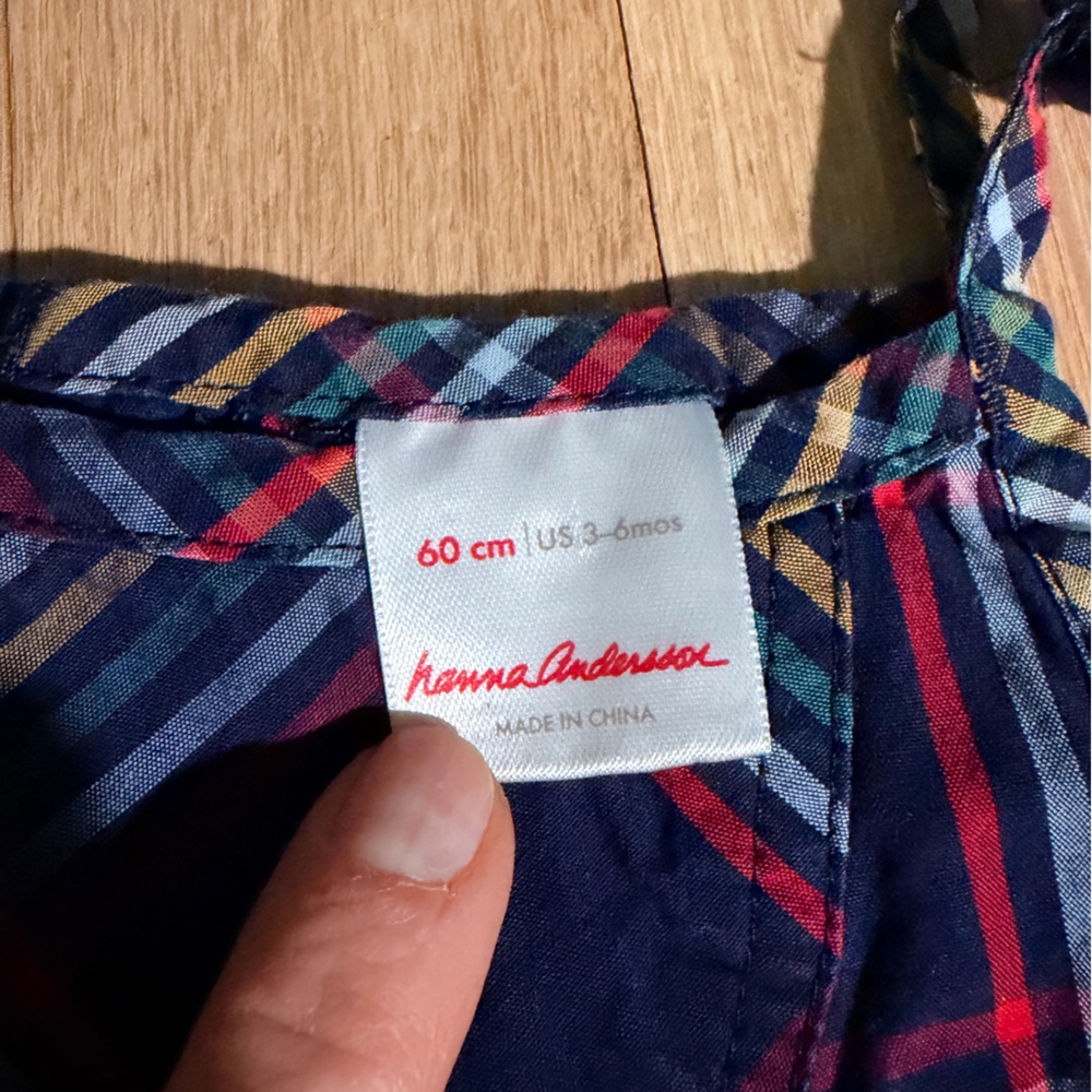 Hanna Andersson Plaid Romper 3-6 Months Heart Pockets Baby One Piece - Picture 2 of 4